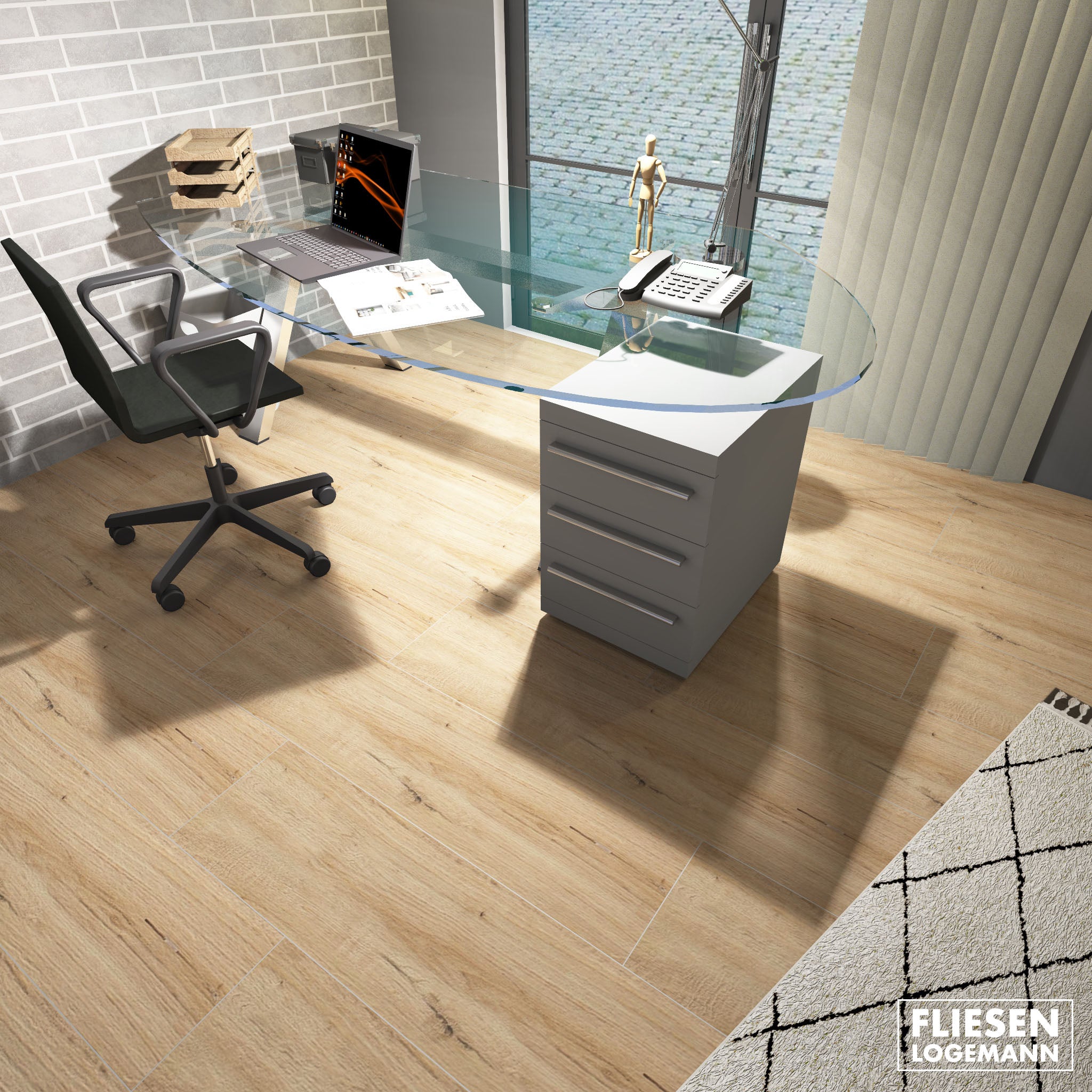 Bodenfliese Holzoptik Tacoma cream 30x120cm